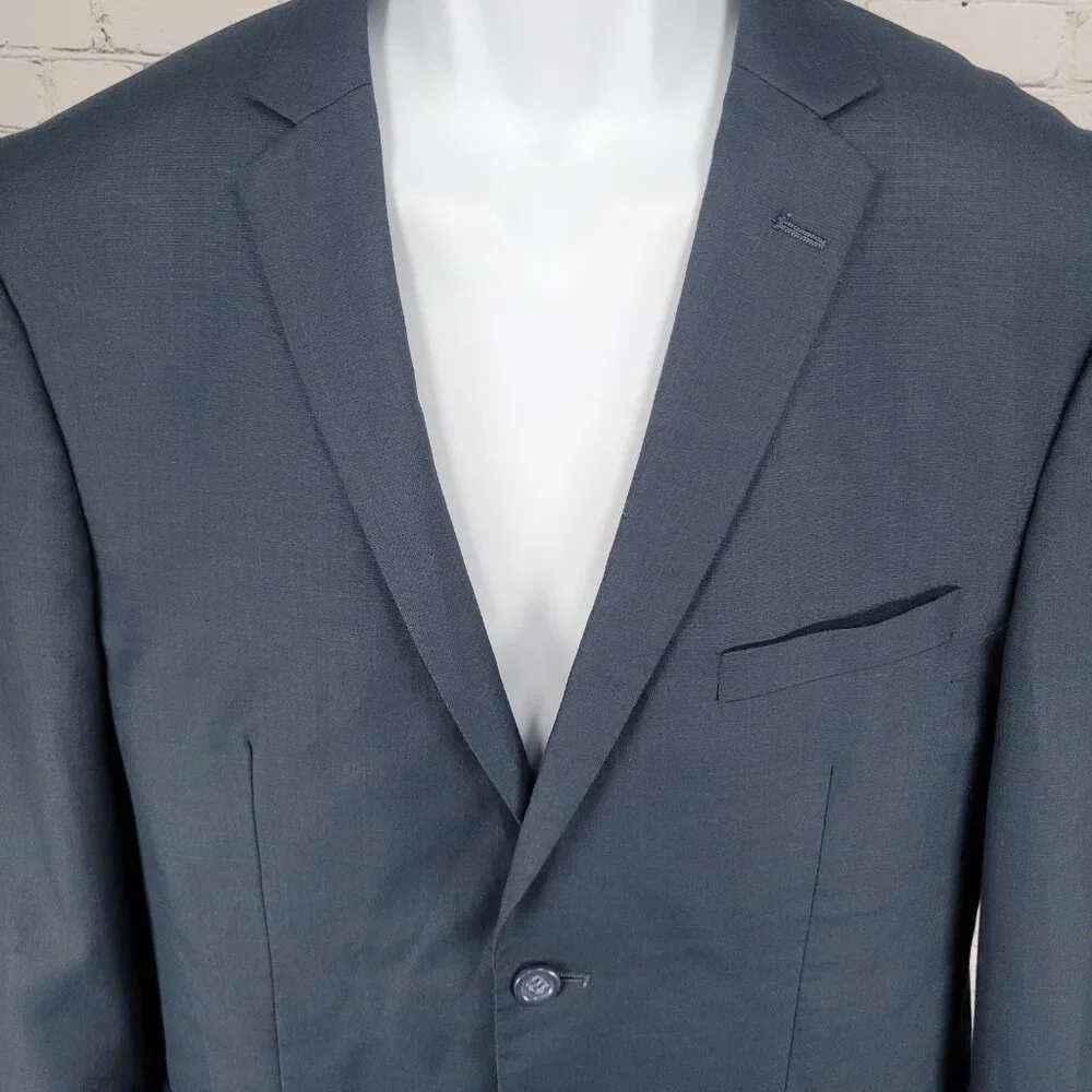Figlio Lontano Navy 2 Button Single Vented Notch Blazer Sport Coat Size 40R